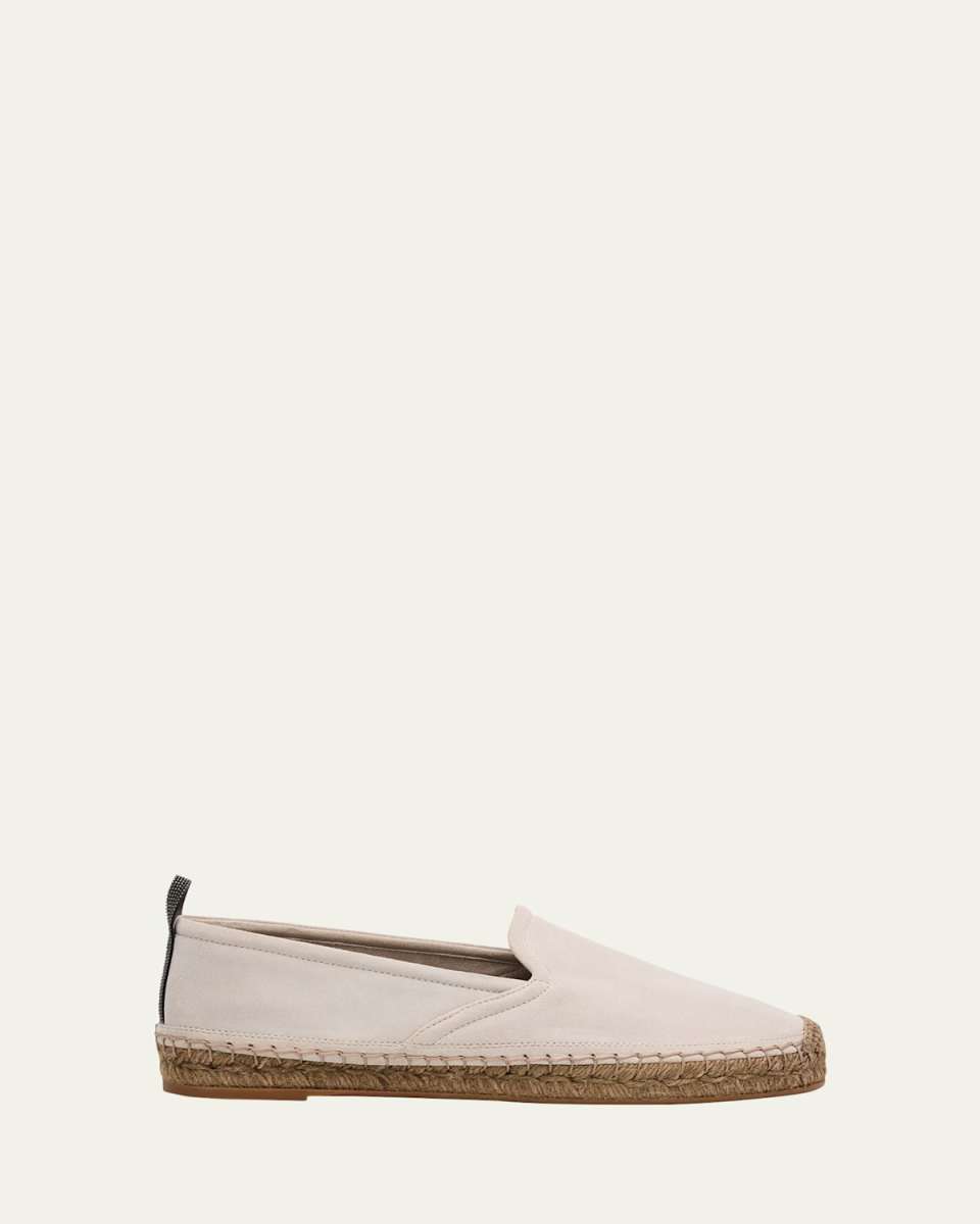Suede Monili Slip-On Espadrilles